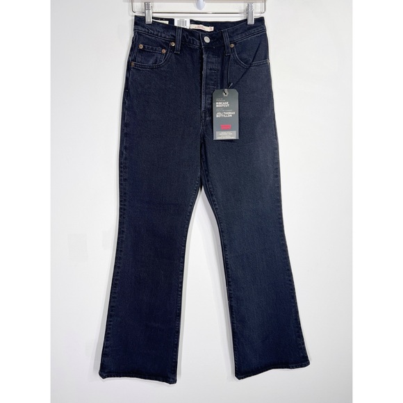 Levis NWT Ribcage Boot Jeans Black Lake - Picture 3 of 13